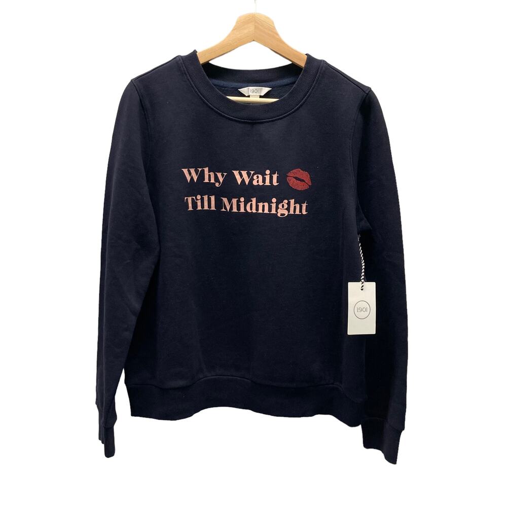1901 Nordstrom Sweatshirt Why Wait Till Midnight Crew Navy